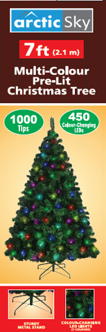 ARCTIC SKY 7' 1000 Tip 450LED Multicolor Christmas Tree