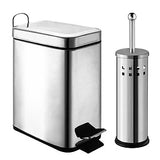 Gravitti Stainless Steel 5L Trash Can & Toilet Brush