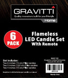 Gravitti Flameless LED Ivory Candles-4",5",6" X2