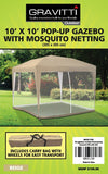 Gravitti Outdoor 10 X 10 Pop Up Gazebo With Mosquito Netting