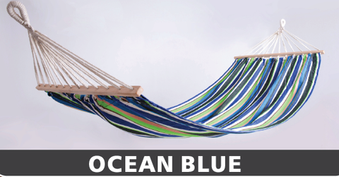 ARCTIC SKY DELUXE PORTABLE COTTON HAMMOCK 1MX2M-OCEAN BLUE